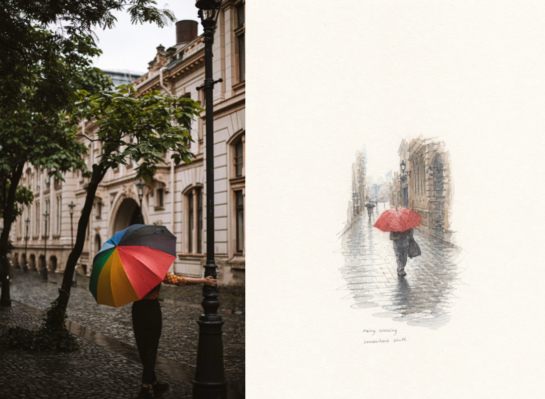 Storybook illustration of an outdoor moment